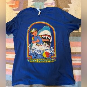 Stay Positive Jaws Shark Bella Canvas T-shirt Size XL NWOT
